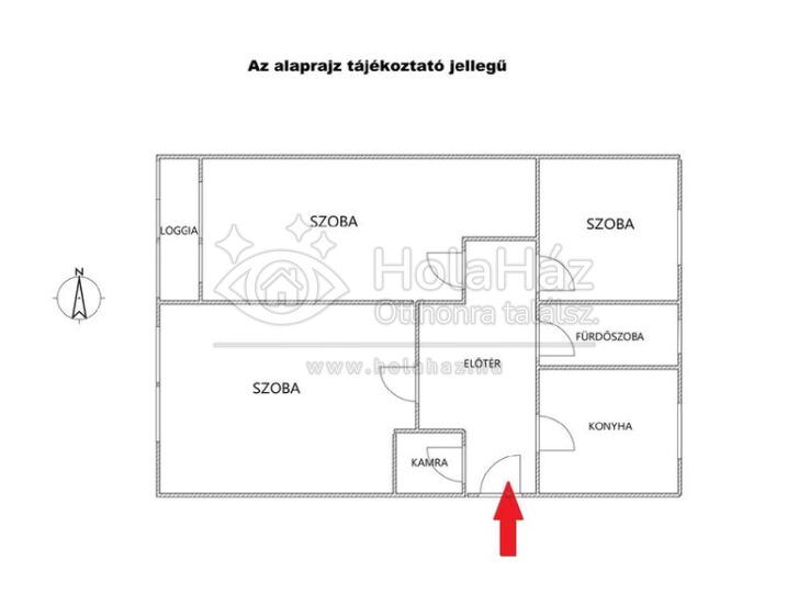 Alaprajz – Eladó 2 szobás társasházi lakás Nyíregyházán, 58 MFt
