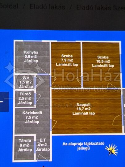 Alaprajz – Eladó 2 szobás társasházi lakás Szegeden, 47 MFt