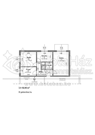 Alaprajz – Eladó 3 szobás panel lakás Székesfehérváron, 50 MFt