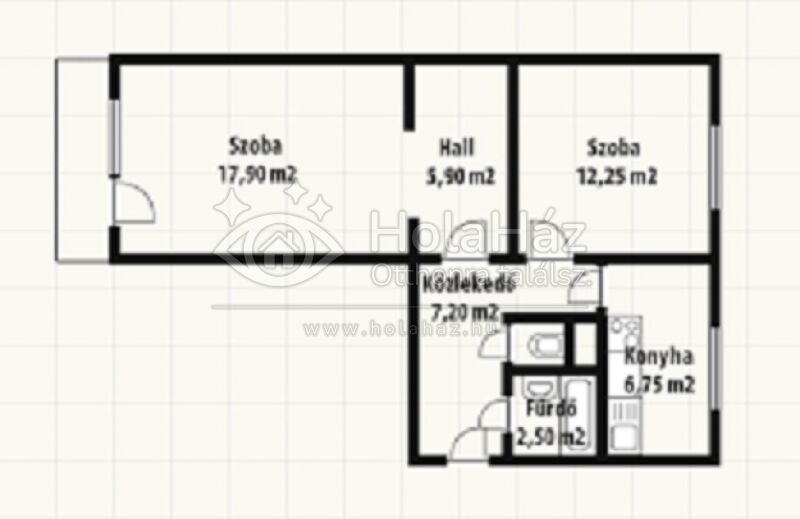 Alaprajz – Eladó 2 szobás félkész panel lakás Szombathelyen, 34 MFt