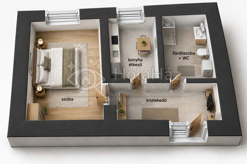 Alaprajz – Eladó 1 szobás panel lakás Miskolcon, 19 MFt